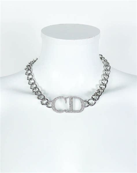 silver dior necklace